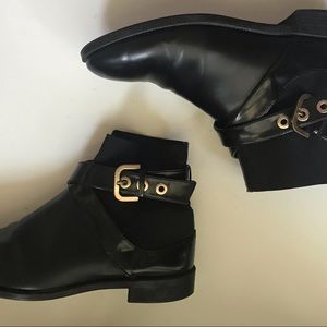 Trendy Zara boots black patent leather sz 8